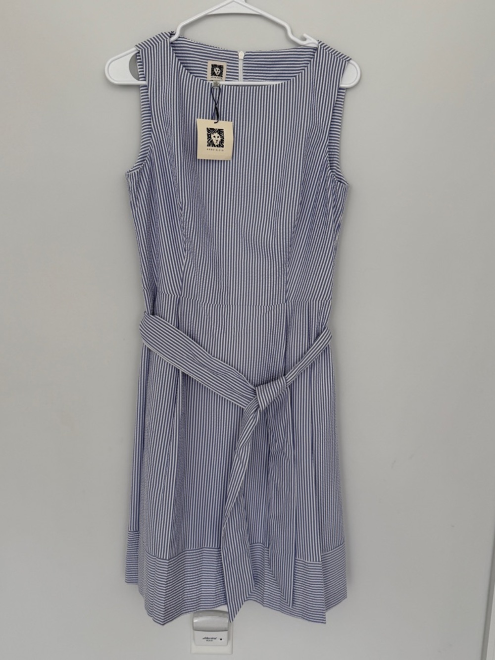 Anne Klein Seersucker Blue Dress - Picture 2 of 4